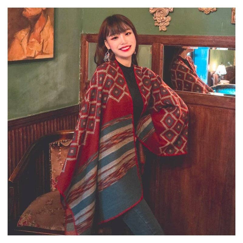 Plush Looks – Großhandel Schultertuch – Damen – Modischer warmer Schal Wrap3