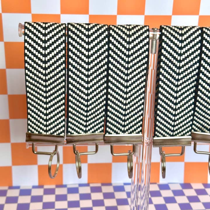 Large Black and White Handmade Wristlet Key Fob Keychain for wholesale by Stickers+ X Ashley Bexar