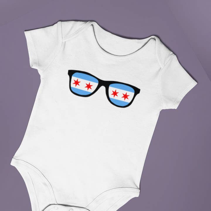 34Designed - Wholesale Bodysuit (Non-Footed) - Baby - Chicago Flag Onesie for Babies!2