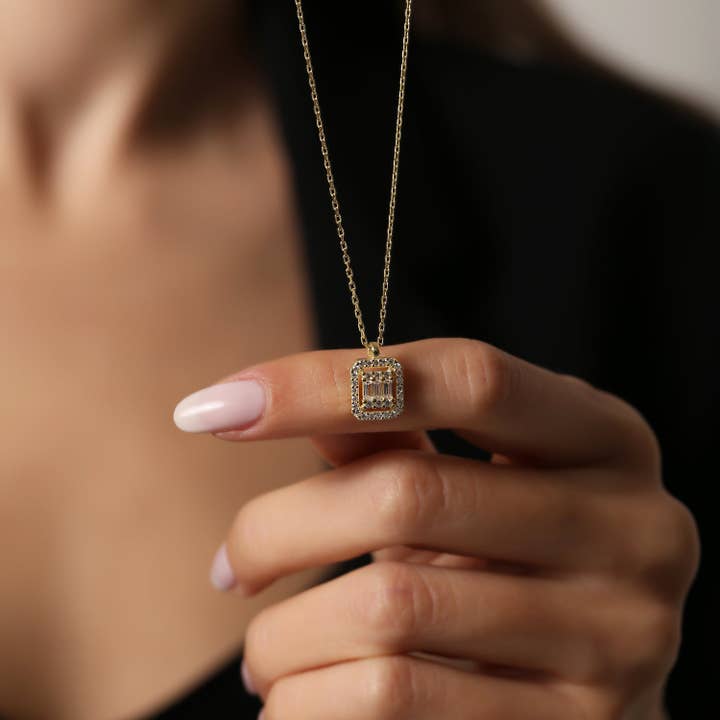 925 sterling zilveren vergulde baguette ketting voor wholesale door Valubia