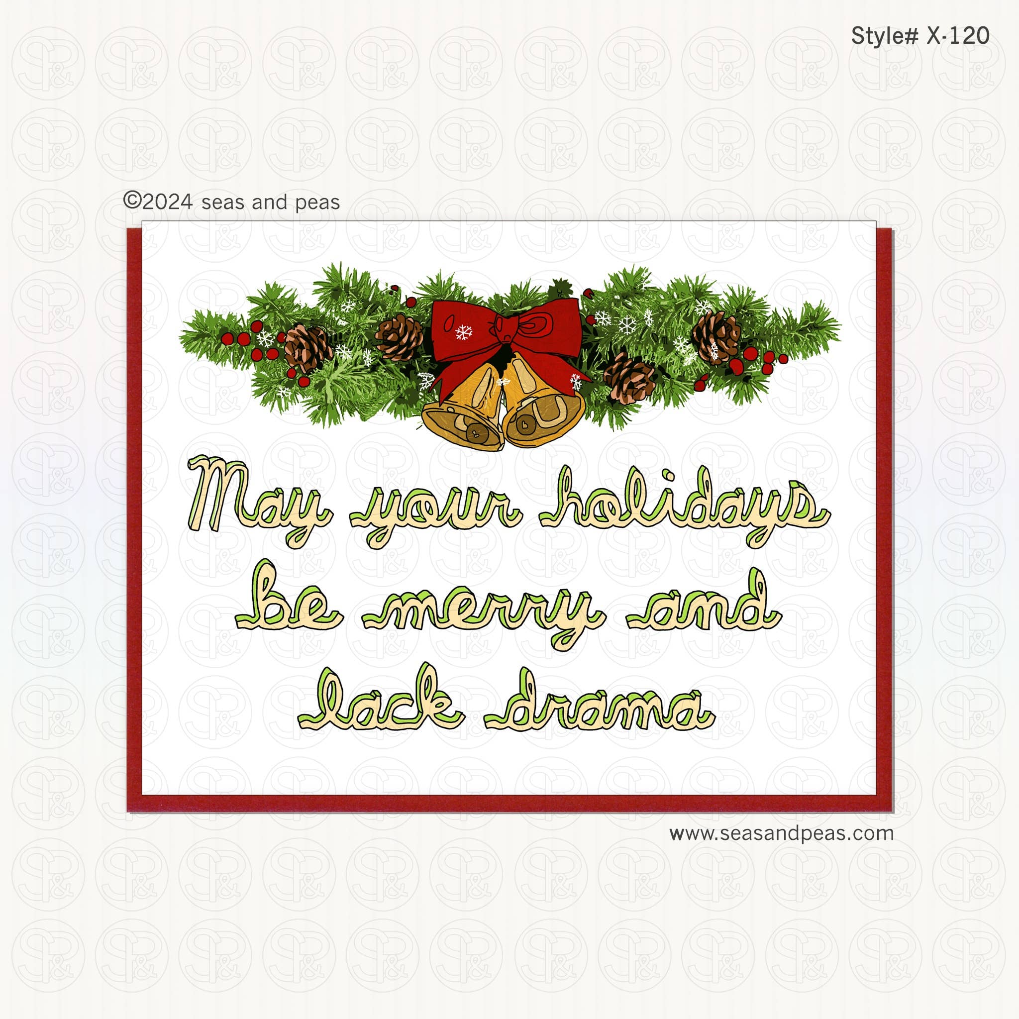 Seas and Peas, LLC - Wholesale Christmas Card - No Drama Holiday Card