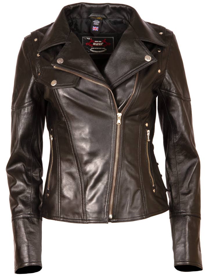 Chaqueta con lazo para mujer WTGD, color negro para venta al por mayor de Aviatrix