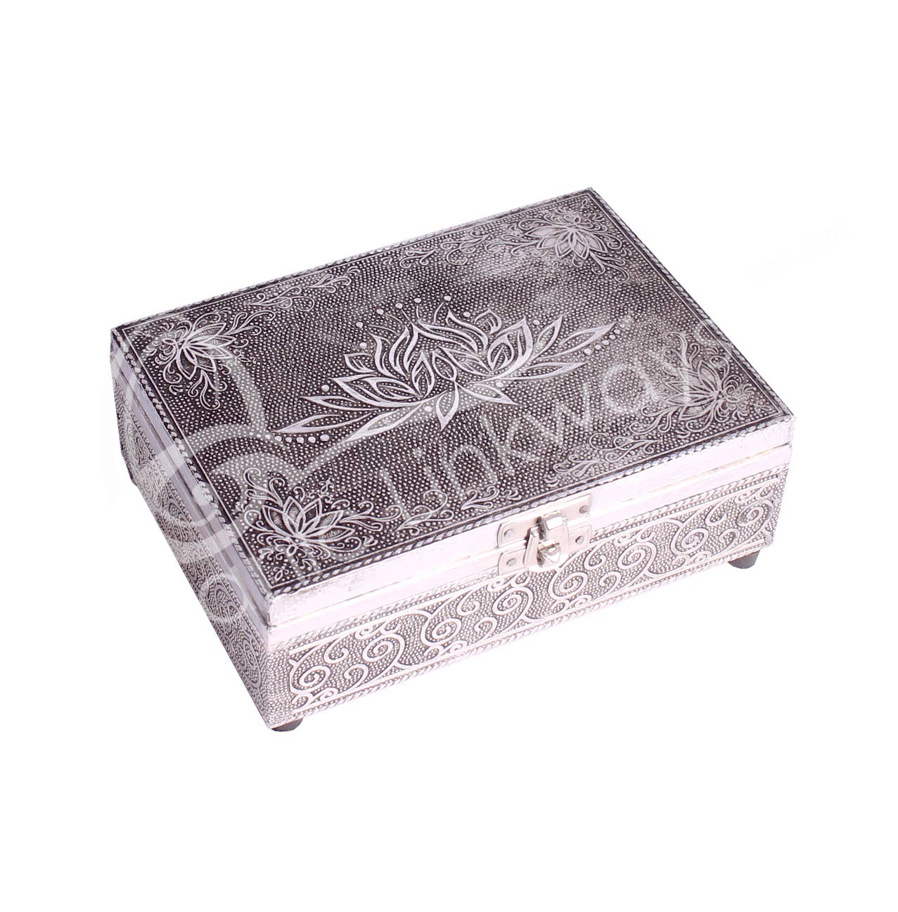 Oceanic Linkways Inc - Wholesale Decorative Box - (PC)BOX - METAL LOTUS 5 X 7"