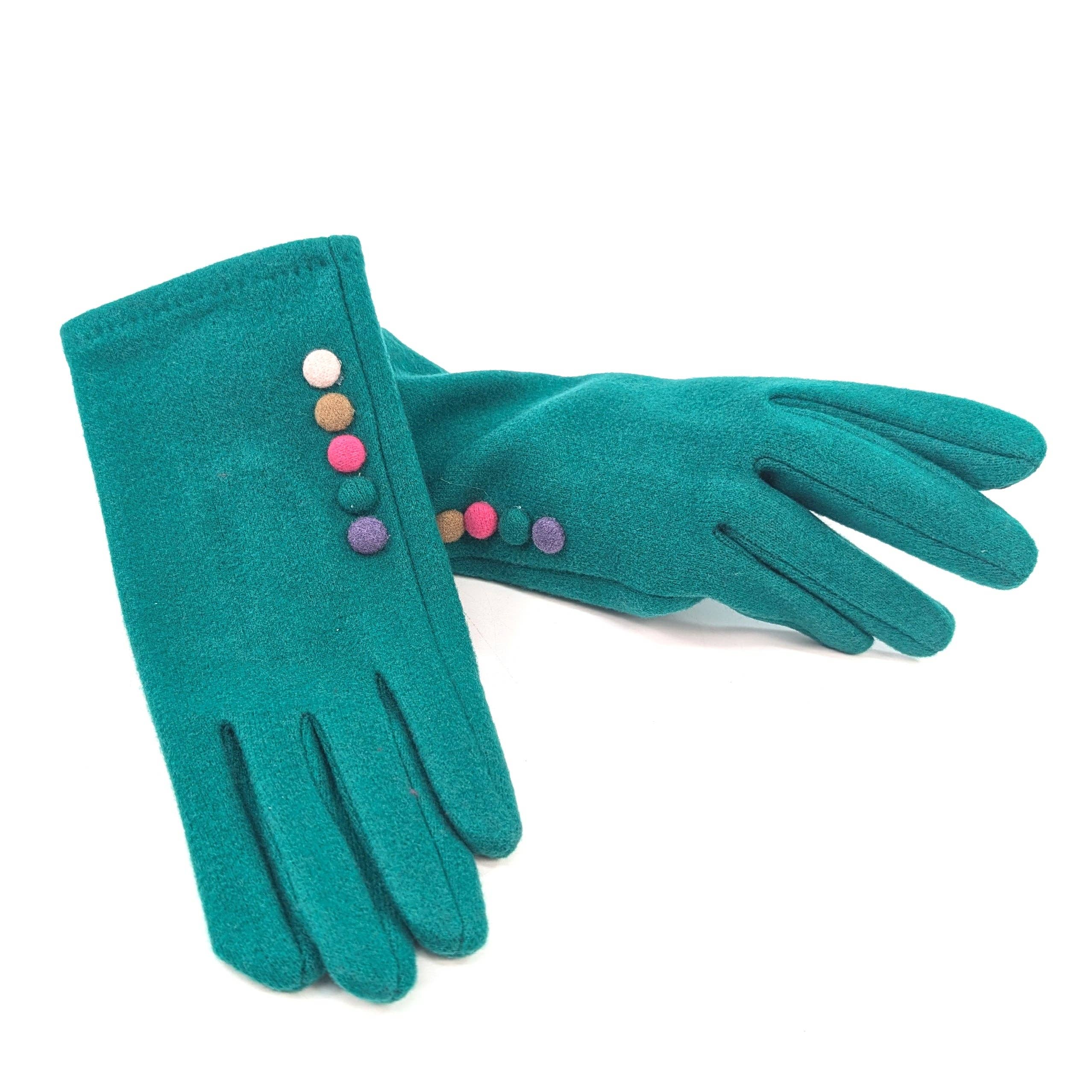 Black Ginger – wholesale Gloves – Women's – Buttoned Gloves - Green4