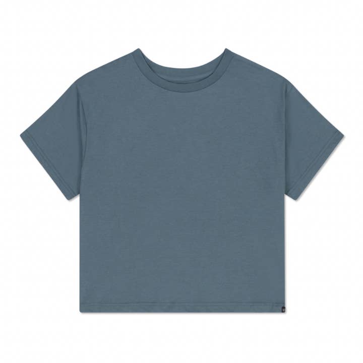 West Path - Wholesale T-Shirt - Women's - Women's T-Shirt | Boxy Crew Neck Tee | Organic Cotton | Blue