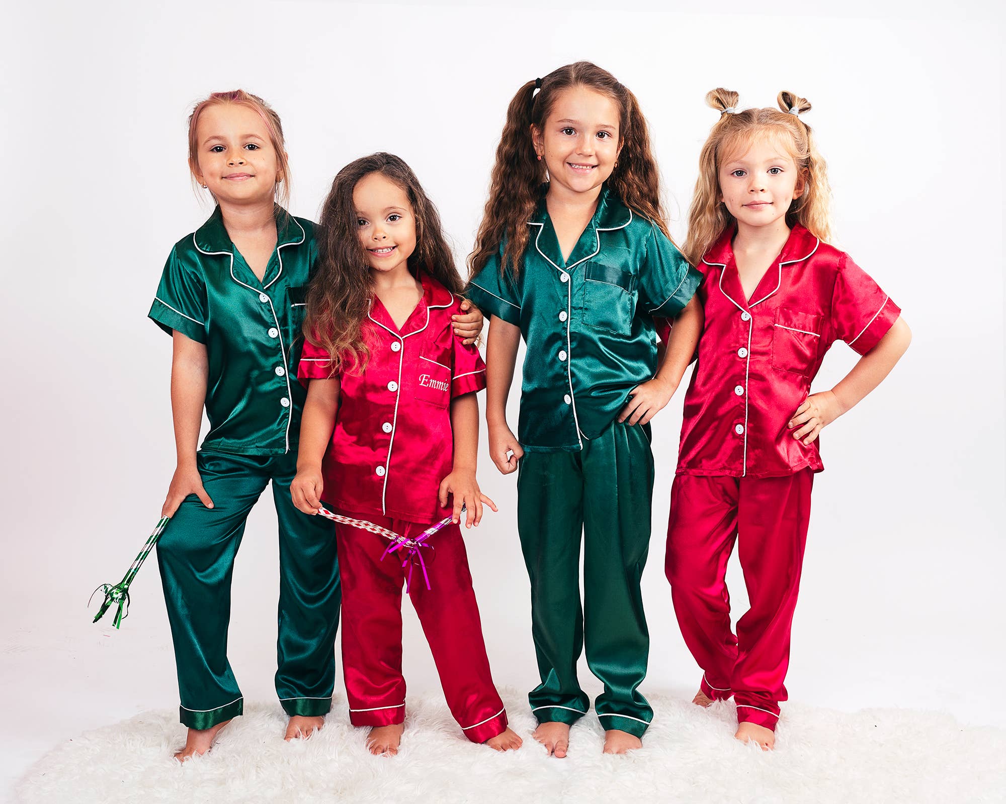 Sisters G Kids - Wholesale Sleepwear Set - Kids - Kids Satin Pajamas Short Sleeves + Pants 30
