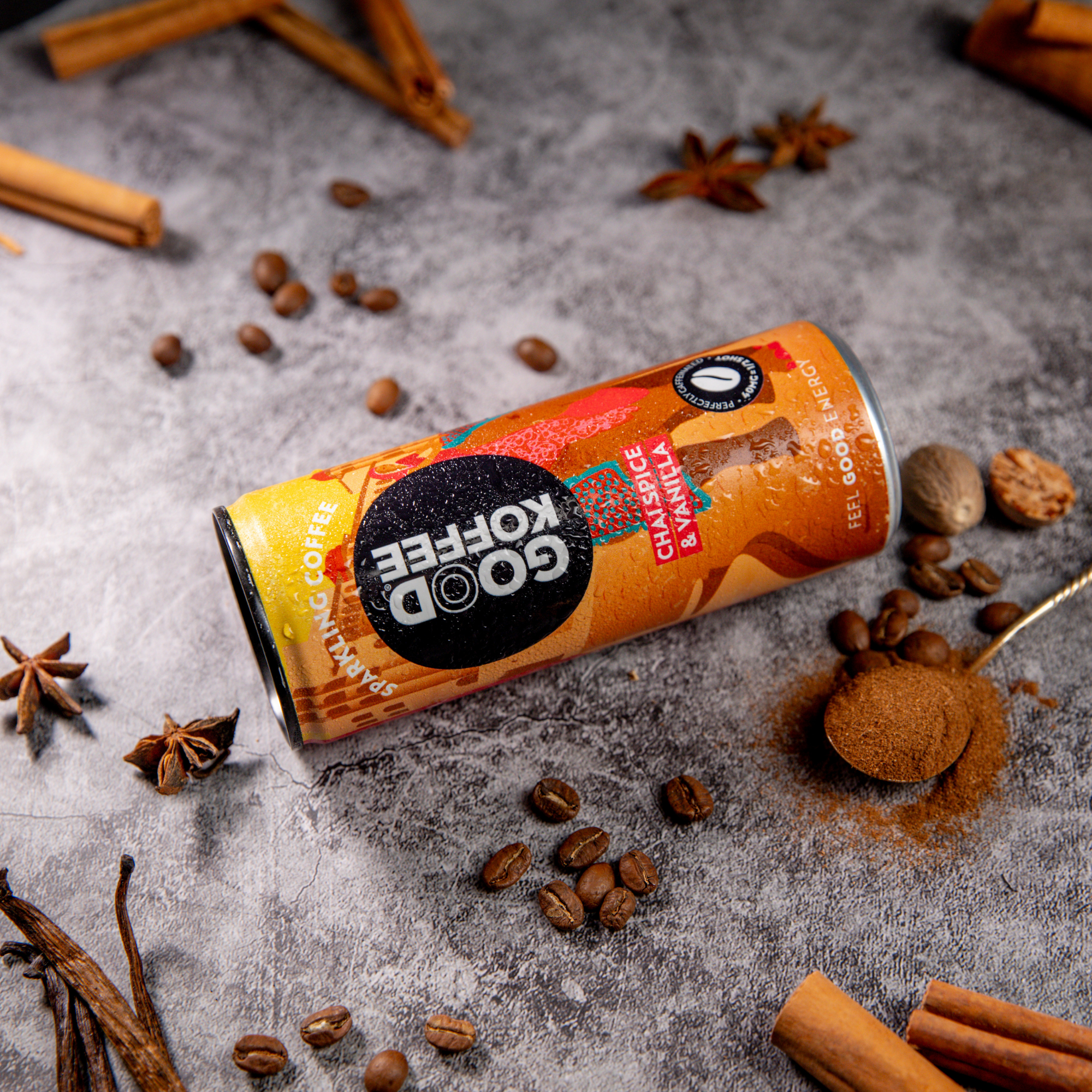 GOOD KOFFEE – wholesale Soda/carbonated drink – Chai Spice & Vanilla Sparkling Coffee - India1