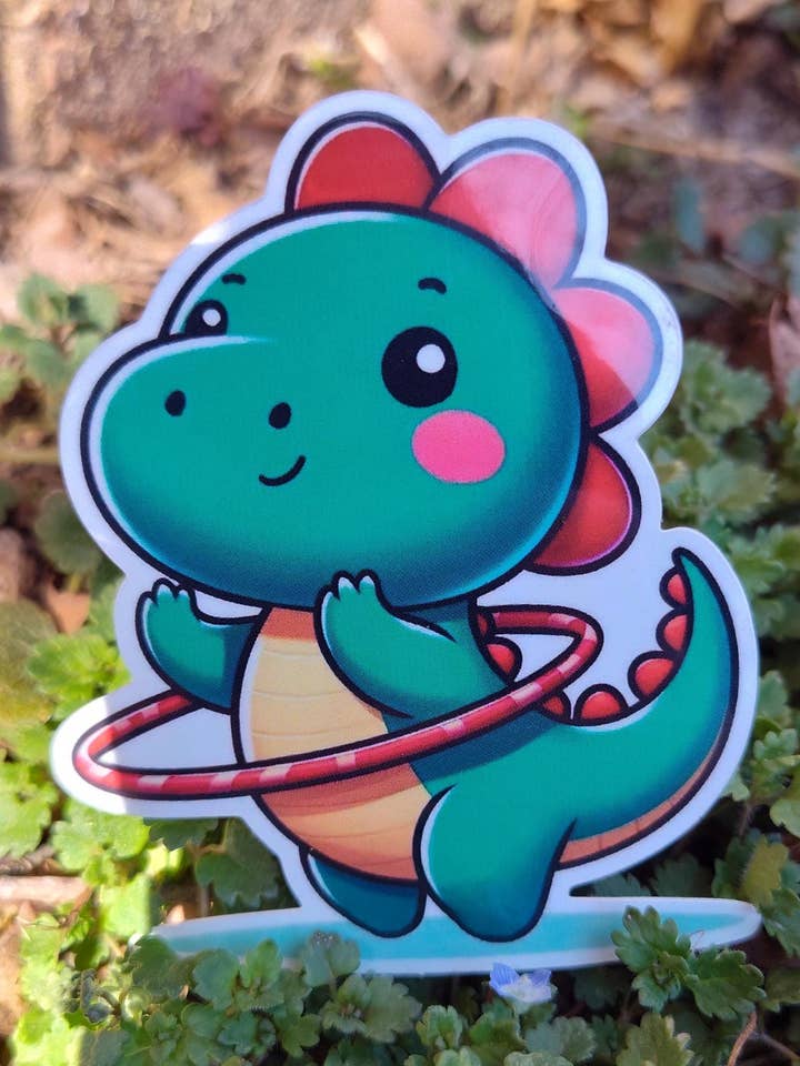 Dino Hula Hoop: Dinosaur Sticker for wholesale by Mountain's Misfits