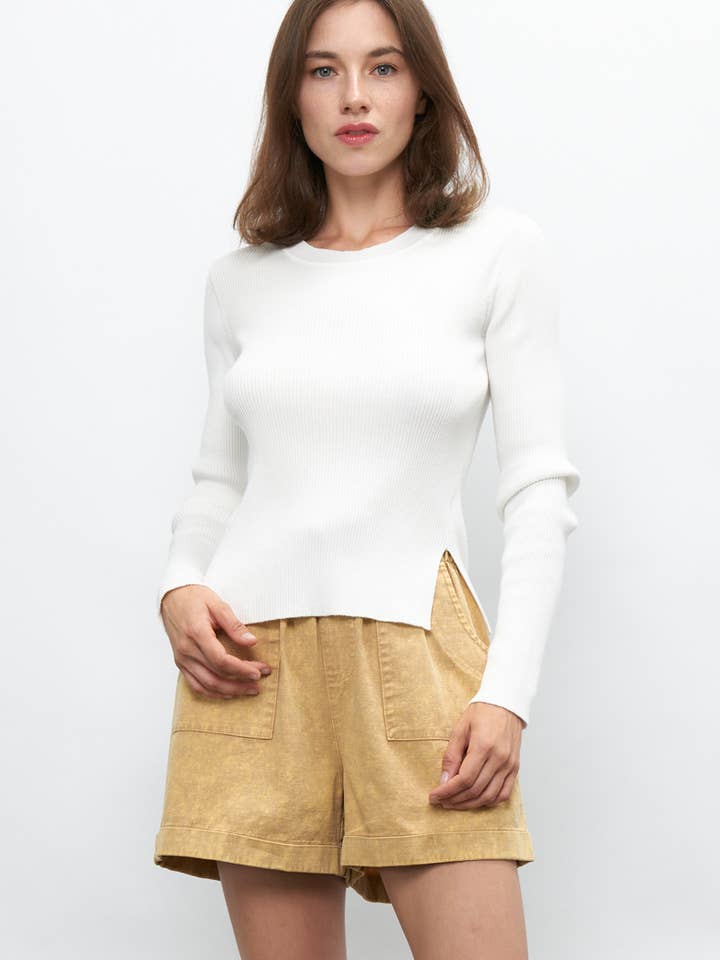 11191S-Classic Ribbed Knit Sweater for wholesale by Newbury Kustom