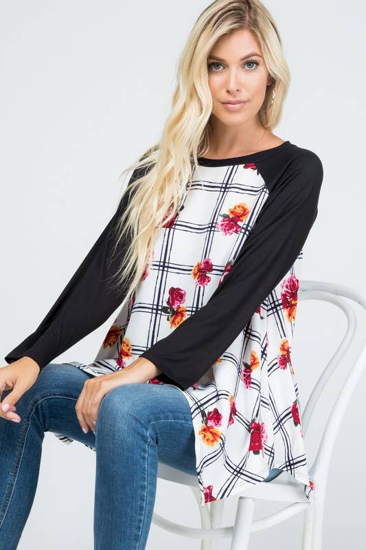 Rose Mellow Fashion - Venta al por mayor Túnica - Mujer - Jersey a cuadros Shark Bite Tunic8