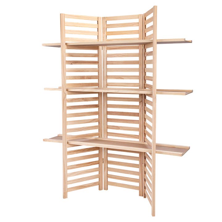 Store Supply Warehouse - Wholesale Retailer Display - Kids & Baby - 3-Panel Wood Display With 3 Shelves 7