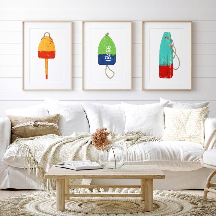 Studio Tuesday - Wholesale Art Print - Lobster Buoy Print, Teal and Red1