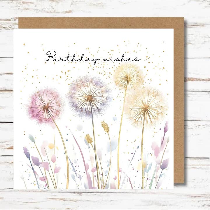 Dandelion Birthday Card for wholesale by Country Rose Norfolk