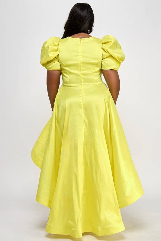 Namatt Design - Vente Robe – femme - Robe midi évasée à manches courtes Plus Puff6