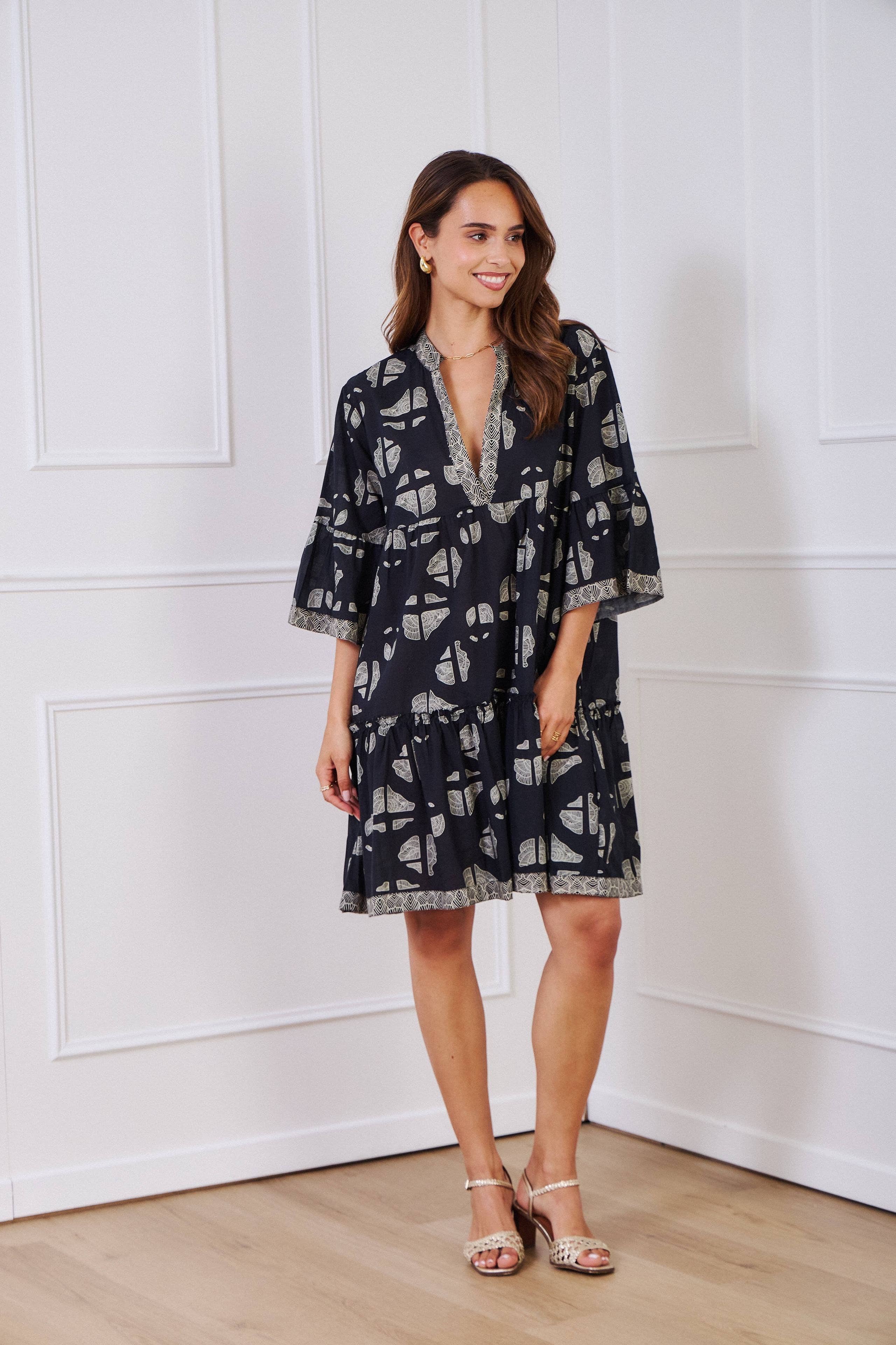 Orice - Wholesale Dress - Women's - Short dress in batik print cotton - Orice2