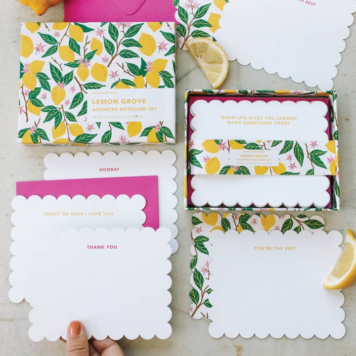 Paper Farm Press - Wholesale Stationery/Notecard Set - Lemon Grove Assorted Notecard Set