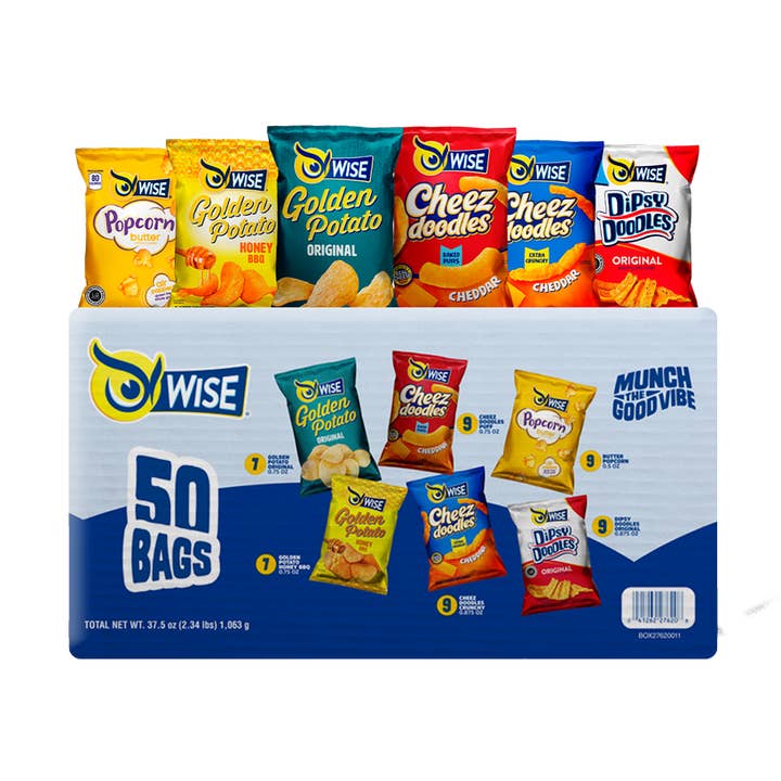 Grab & Snack 50 Variety Packs for wholesale by Wise Foods