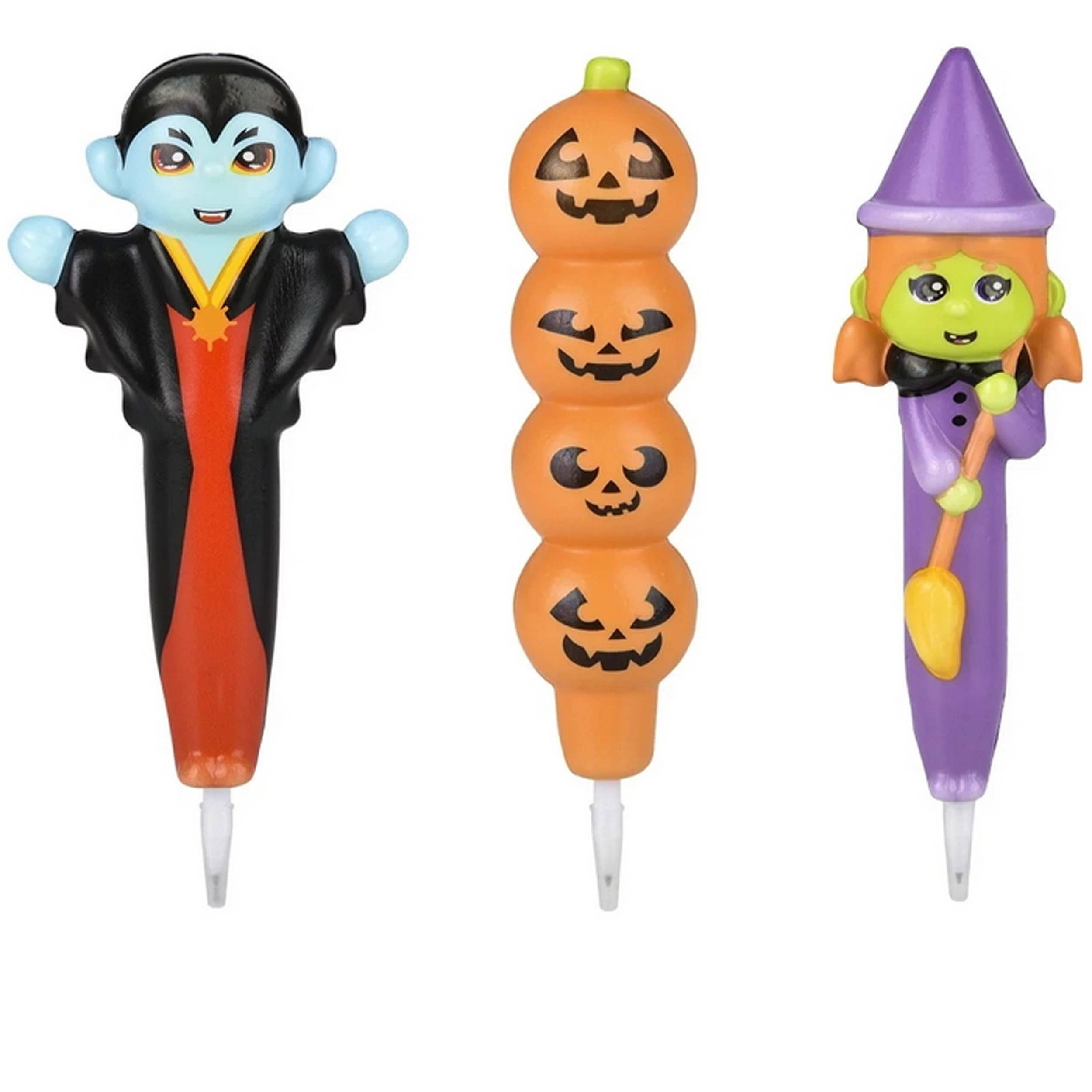 4 Halloween Glow in the Dark Pez Candy Containers Skulls Witch