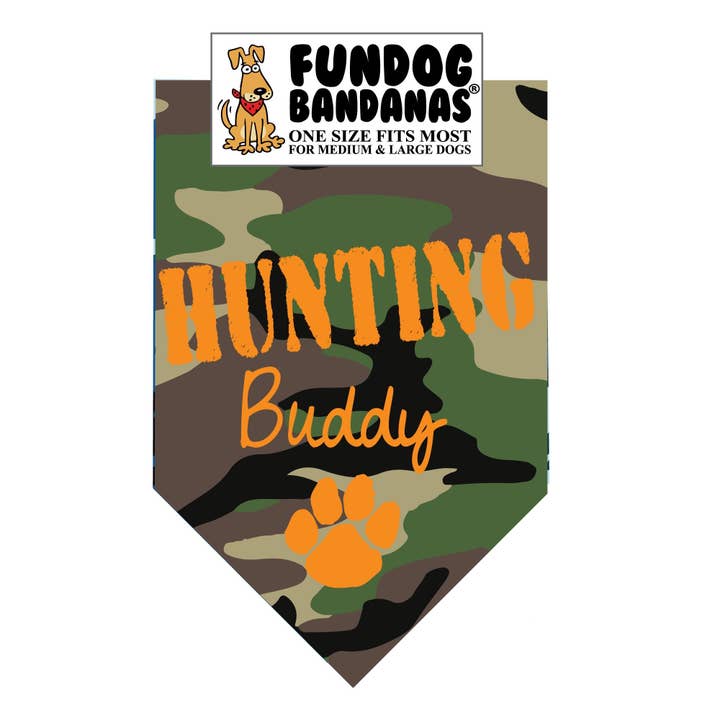 5 Pack - Hunting Buddy Bandana - Green Camo for wholesale by FunDog Bandanas