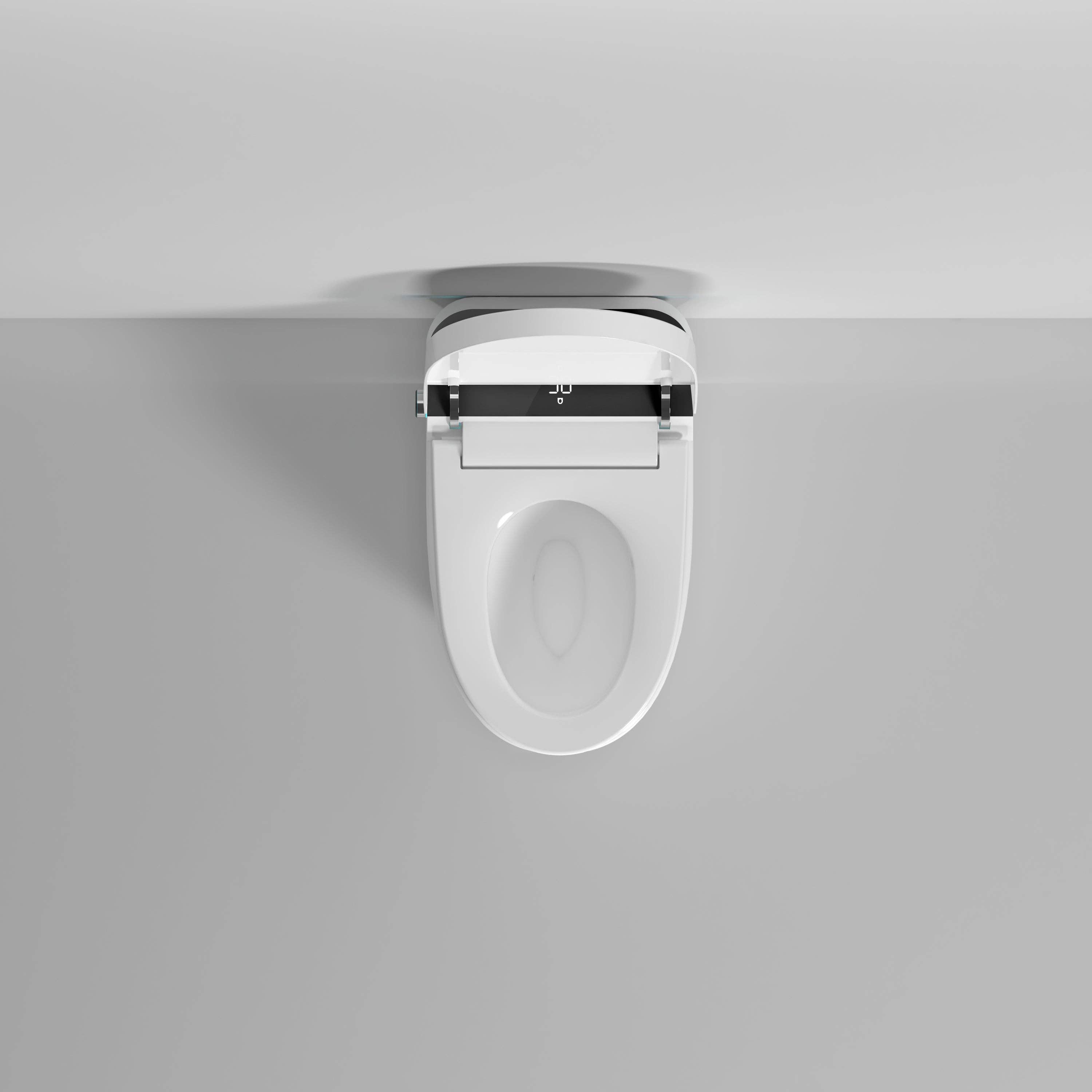 39F Inc. - Wholesale Toilet Paper Holder - Modern White Smart Toilet with Bidet Seat and LED Display12