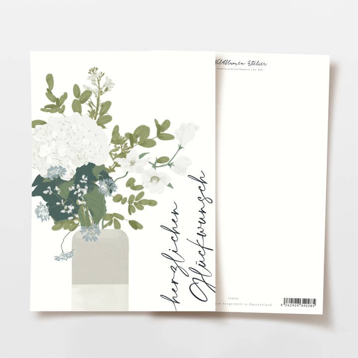Wildblumen Atelier - Wholesale Congratulations Card - Postcard Congratulations vase, FSC certified