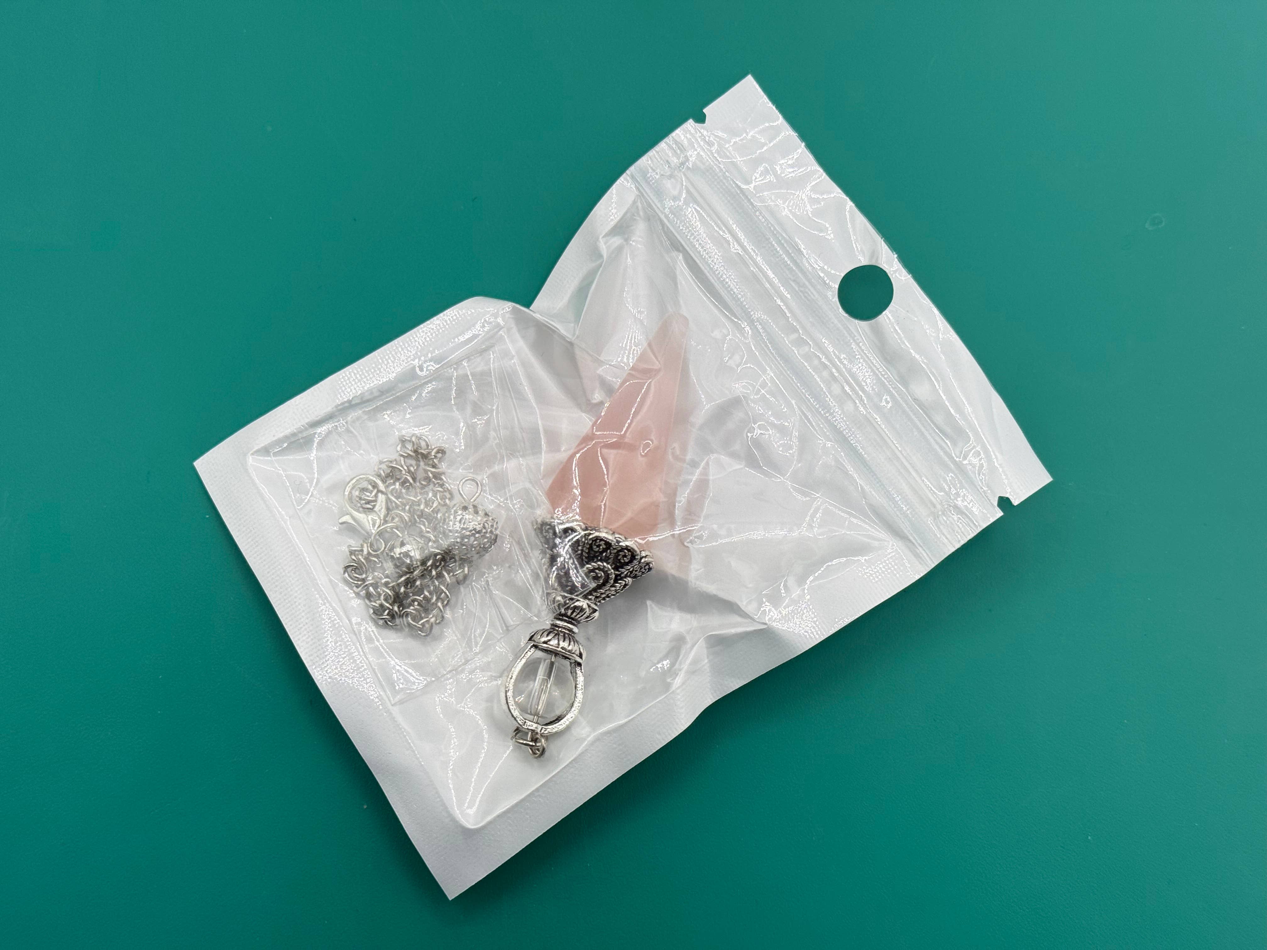 Meraki Gemstones - Wholesale Pendulum Board - Amethyst Double Cap Pendulum with Silver Plate Chain9