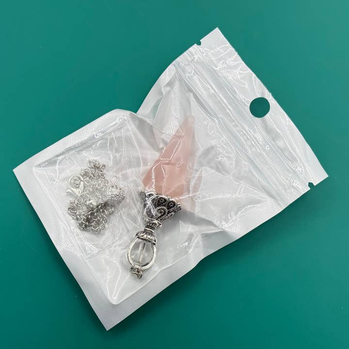 Meraki Gemstones - Wholesale Pendulum Board - Amethyst Double Cap Pendulum with Silver Plate Chain9