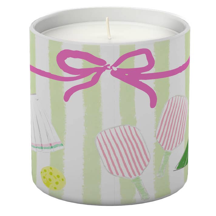 Bougie de pickleball Dinker Court par Rebecca Illustrated pour la vente par Annapolis Candle