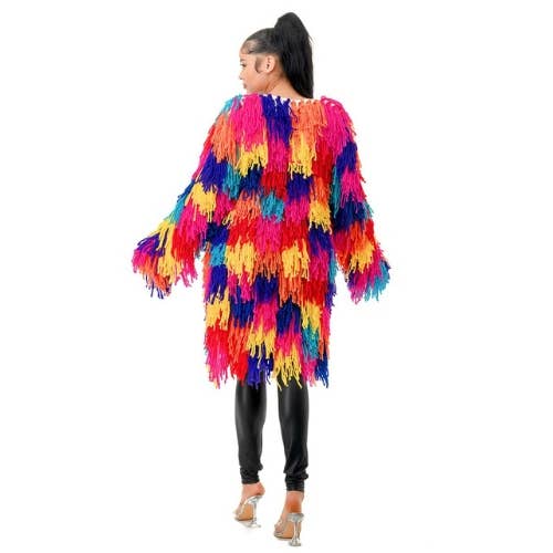 MULTI ALL OVER FRINGE CARDIGAN LONG for wholesale on Faire2
