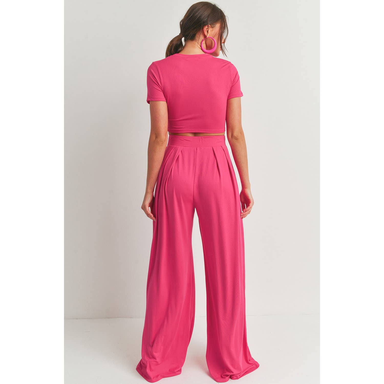 Peace Love Line - Vente Ensemble haut et pantalon (PAS d'intérieur) - Femme - Ensemble haut court et pantalon palazzo à jambes larges19