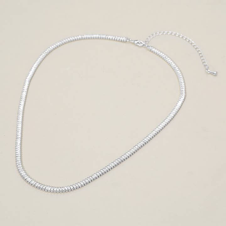 Sensibling Corp. - Wholesale Link & Chain Necklace - 18K Gold Dipped Baguette Tennis Chain Necklace5