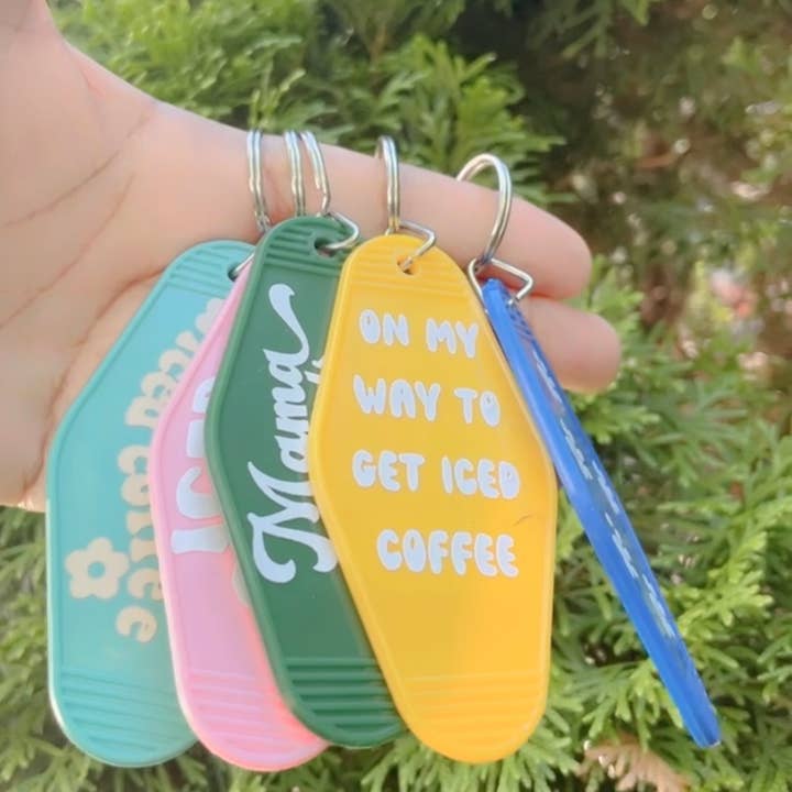 Pink pretty designs - Wholesale Keychain - Unisex - CUSTOM TEXT Motel Style Keychain3