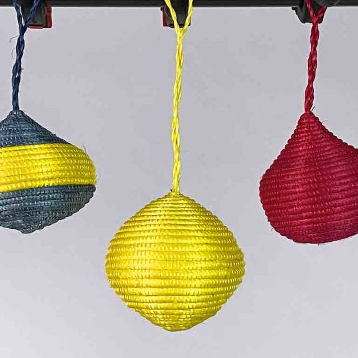 Rwanda Tutsi Colorful Basket Weave Ornaments | assd colors for wholesale by The Niger Bend