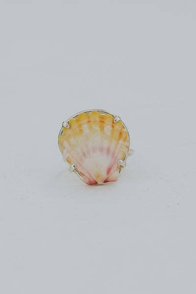 Wings Hawaii - Wholesale Cocktail/Statement Ring - Prong Set Sunrise Shell Ring - SS6