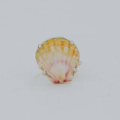 Wings Hawaii - Wholesale Cocktail/Statement Ring - Prong Set Sunrise Shell Ring - SS6