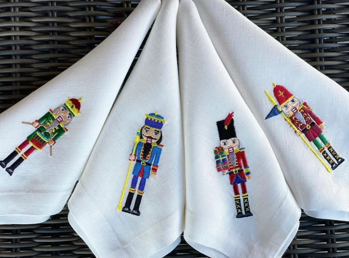 Handmade Originals Ukraine - Wholesale Dinner & Cloth Napkin - Embroidered Christmas Napkins Premium Nutracker ''16x16''3