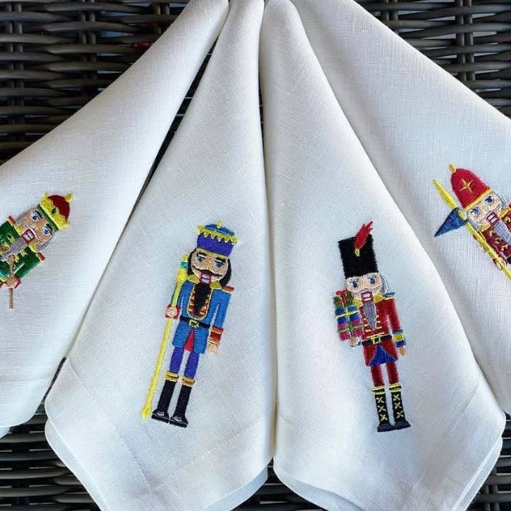 Handmade Originals Ukraine - Wholesale Dinner & Cloth Napkin - Embroidered Christmas Napkins Premium Nutracker ''16x16''3