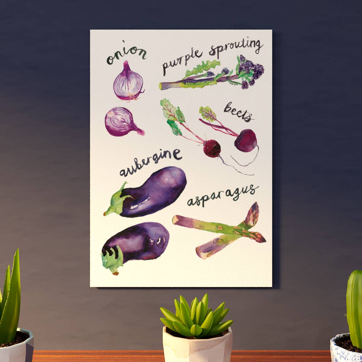 Rosie Webb illustrations - Wholesale Art Print - Purple kitchen2
