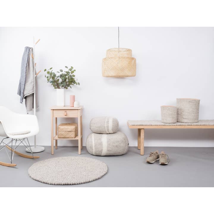 myfelt - Wholesale Pouf - Béla – Felt Pebble beige 100% wool6