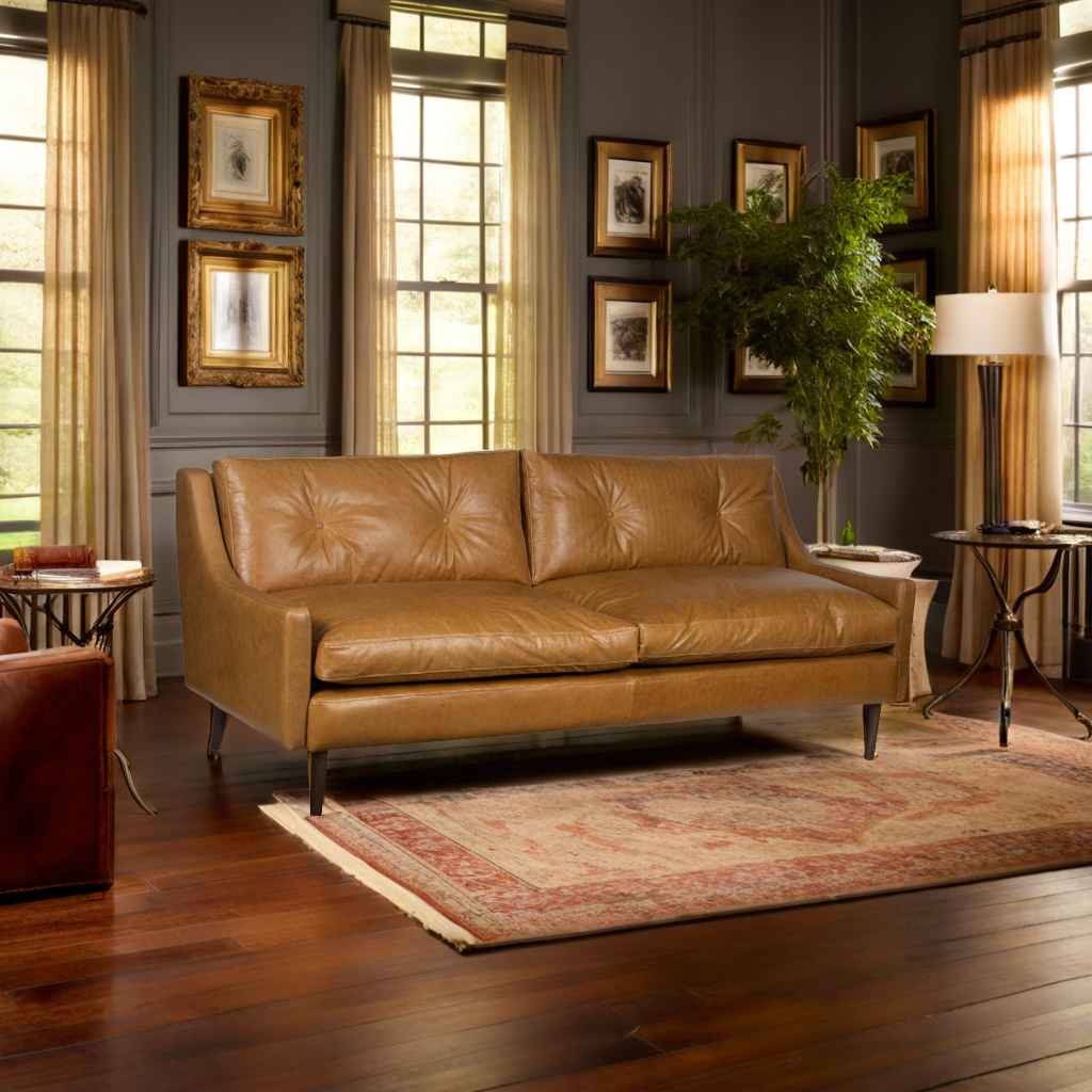 Greenwestons – Großhandel Sofas – Youngstown Zweisitzer-Sofa Premium Leder 55,5L×33,5B×32,5H''1