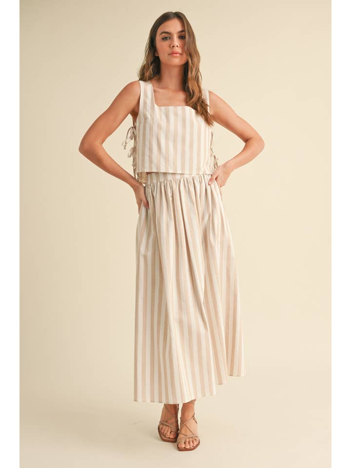 MIOU MUSE - Wholesale Tank Top - Women's - T4707ST STRIPE PATTERN TIE ON THE SIDE TOP3