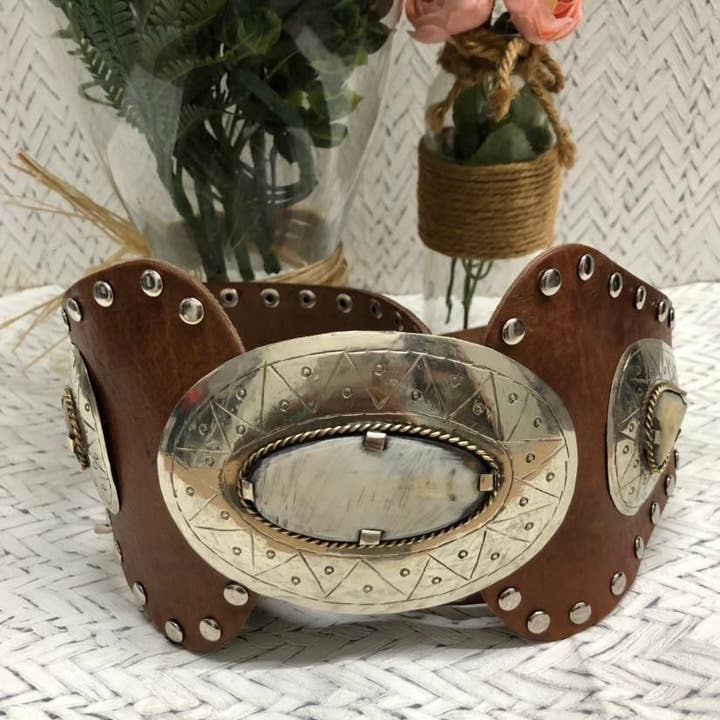 SWEET MAGIC SHOES & BAGS - Wholesale Riem - Dames - LEDEREN RIEM MET DETAILS1