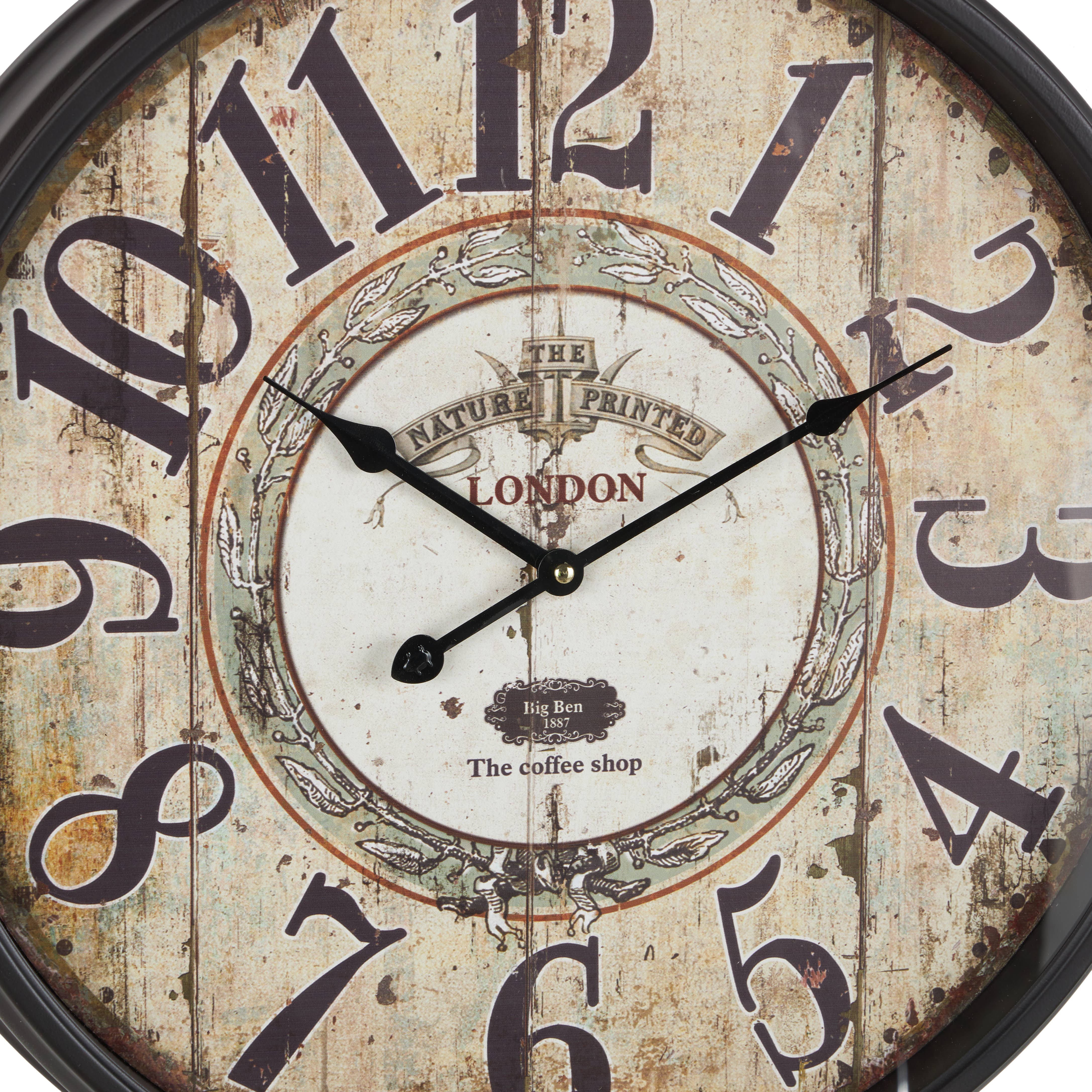 Import Corner - Wholesale Wall Clock - A-92217: METAL WALL CLOCK 20"W, 28"H7