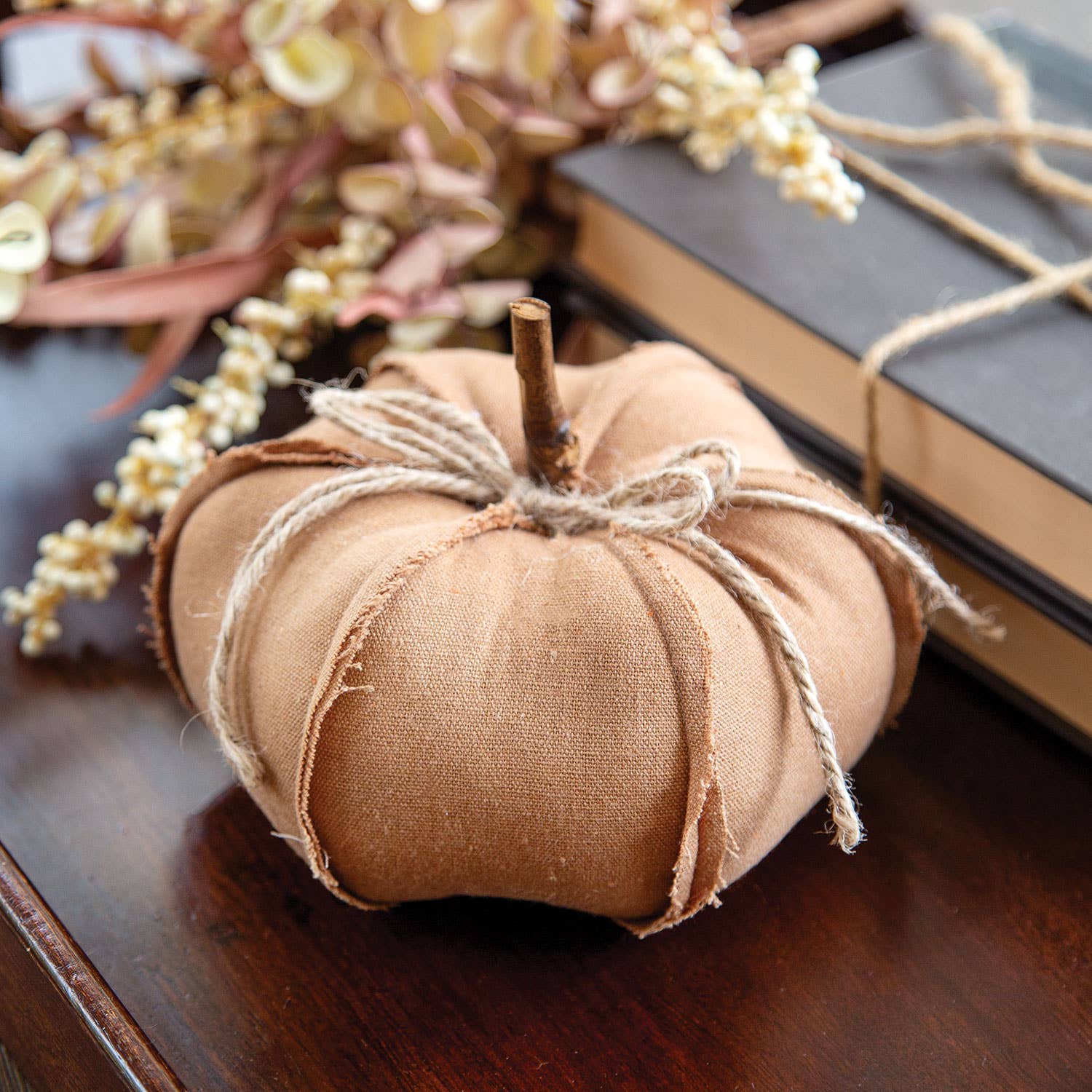 Col House Designs - Wholesale Decorative Tabletop Object - Stuffed Brown Pumpkin w/Seams, 6.5"1