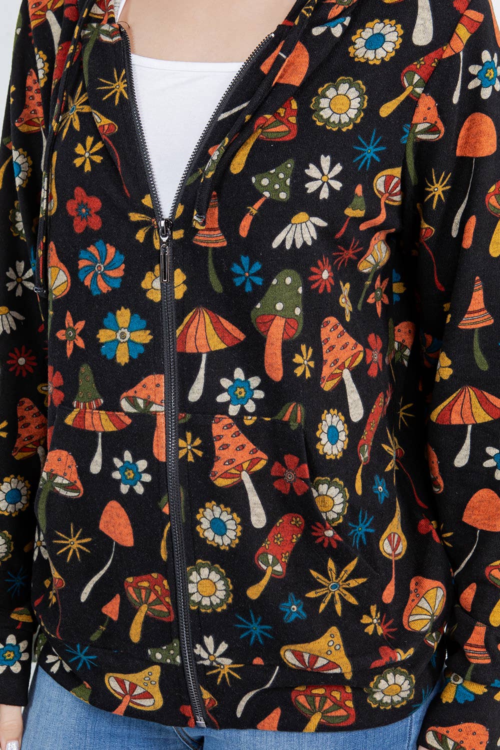 LA Soul - Wholesale Hoodie - Women's - Colorful Mushroom Zipper Hoodie1