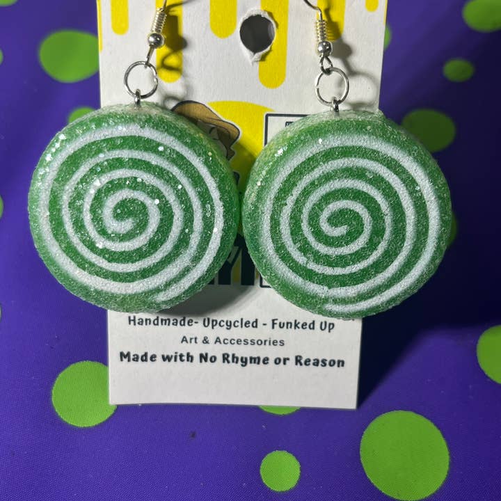 NO RHYME OR REASON ART – Großhandel Ohrhänger – Glitter Lollipop Ohrringe - Grün6
