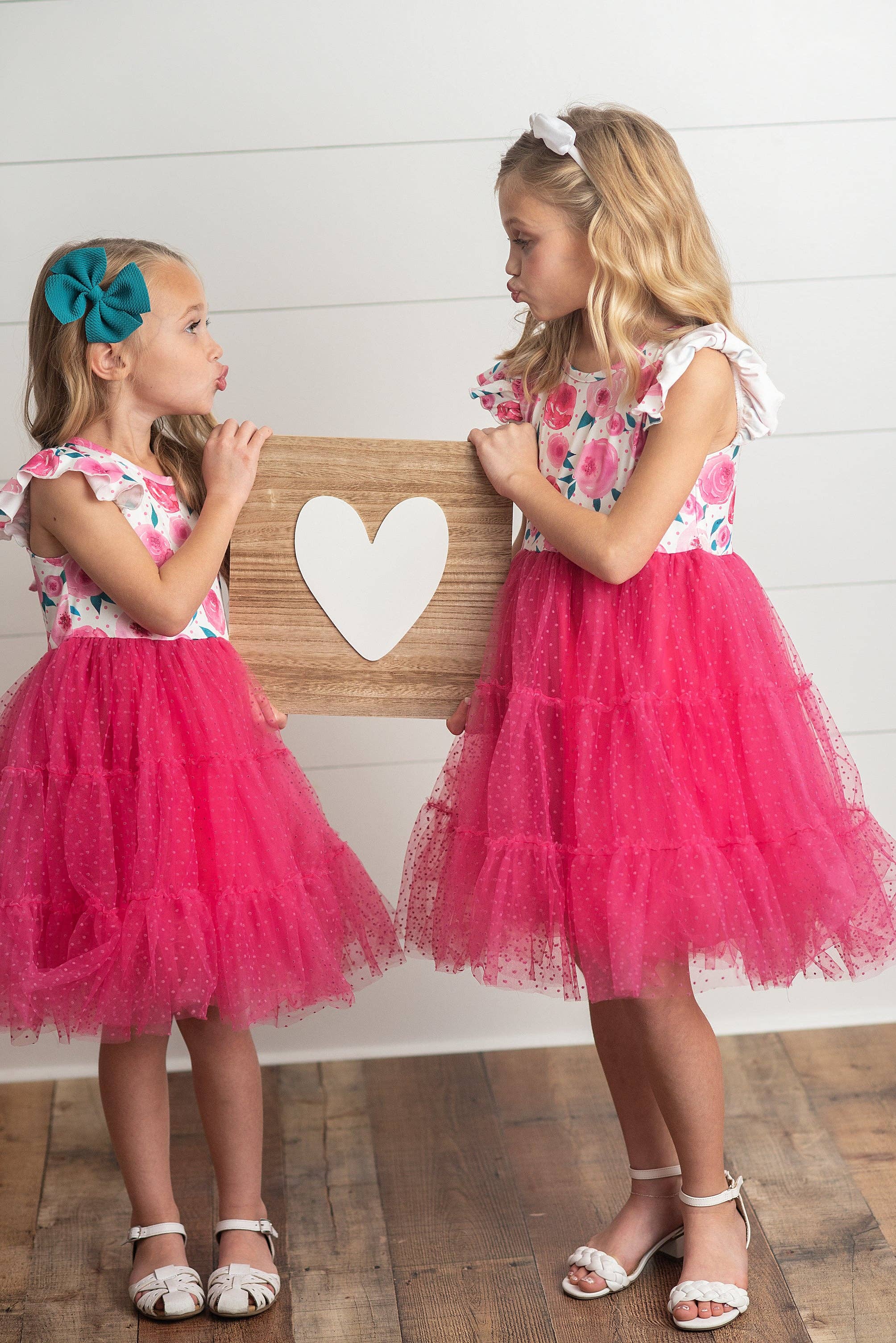 Adorable Sweetness - Wholesale Dress - Kids - Girls Bright Pink Rose Tiered Tulle Spring Easter Dress2