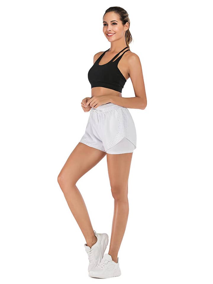 Active by Anna-Kaci - Wholesale Athletic shorts – Women's - Running Shorts Double Layer Fitness Workout Athletic Shorts5