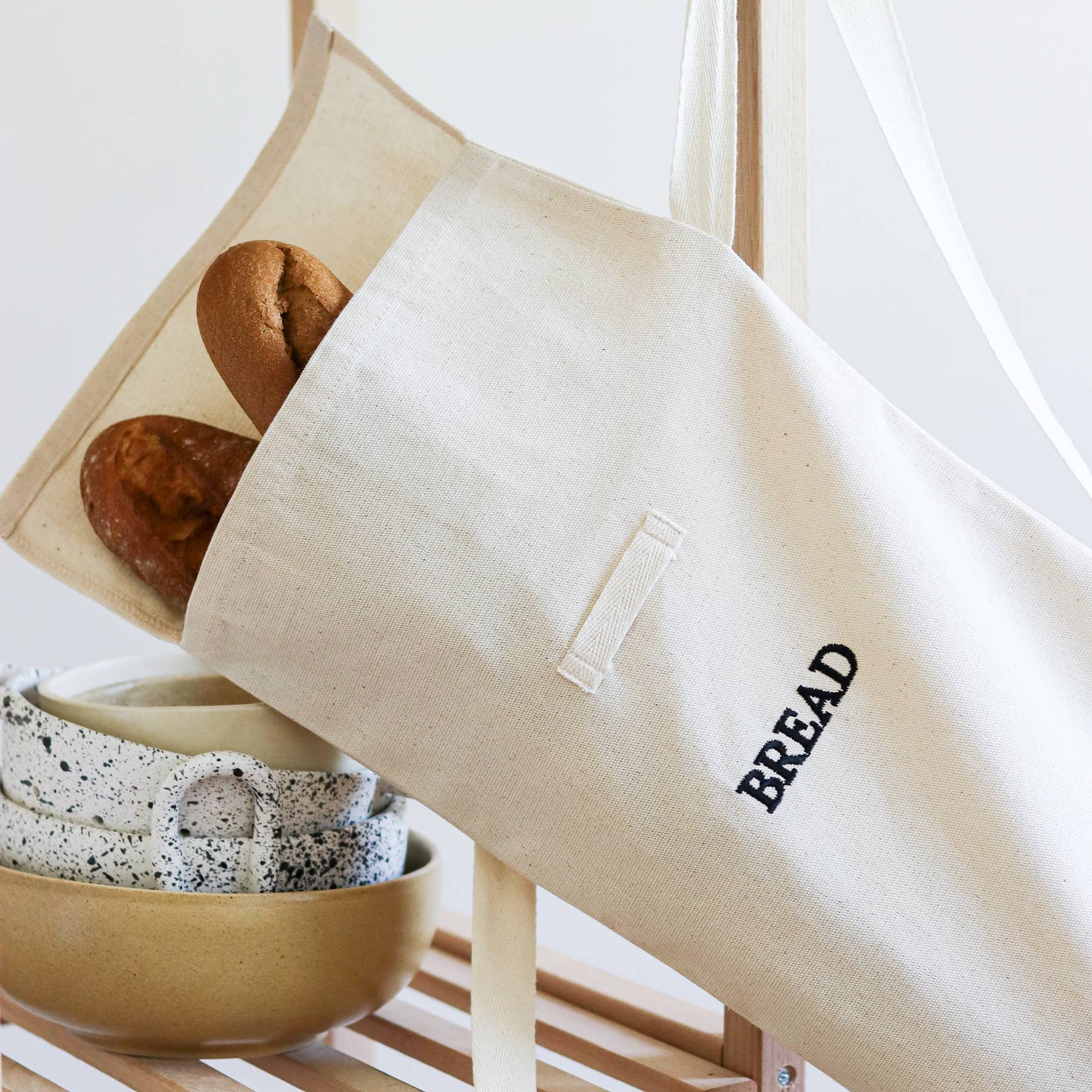 Beige & Stone USA – wholesale Livsmedelsförvaring omslag/väska – Canvasbomull Naturlig Portabel Brödpåse10