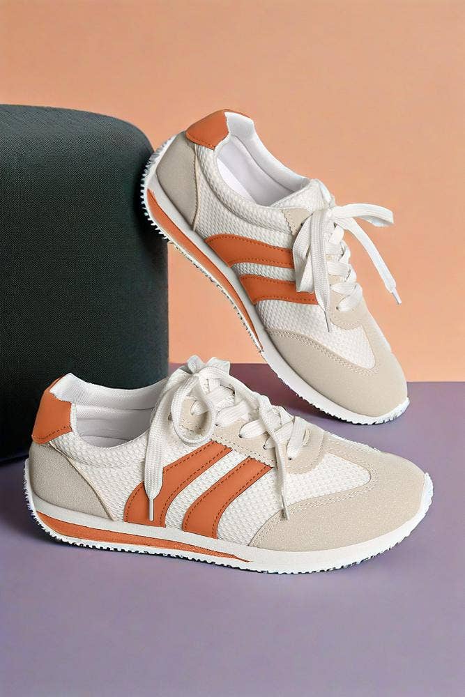 LA Society - Wholesale Lifestyle Sneakers - Women's - Color Block Patchwork Breathable Lace-up Sneakers3